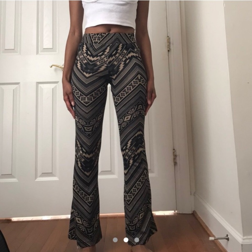 Tribal Print Flared Pants